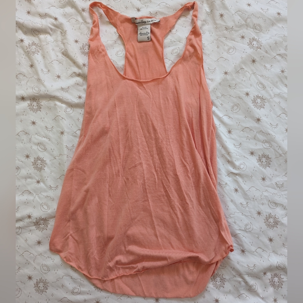Coral flowy tank top
